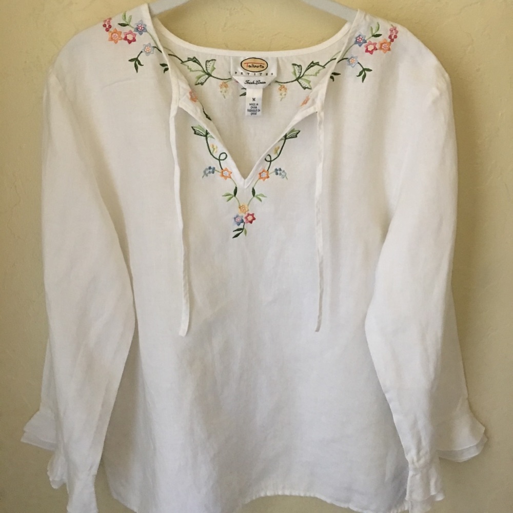 Talbots Irish linen summer top